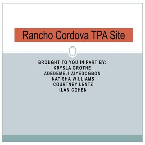 Rancho Cordova Assignment 2 Ppt