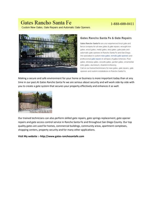 Rancho santa fe gate