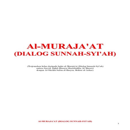  (Dialog Sunnah-Syi'ah) مراجعات