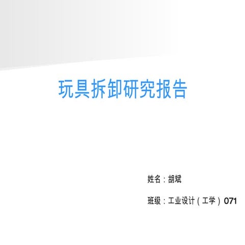 创意玩具拆卸报告 胡斌