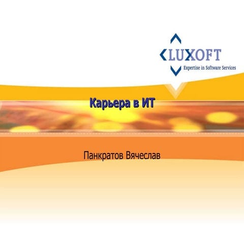 В'ячеслав Панкратов "Кар'єра в сфері ІТ"
