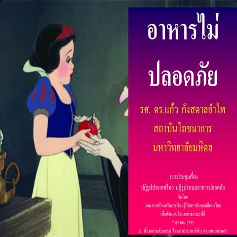 แก้ว  กังสดาลอำไพ “อาหาร(ไม่ปลอดภัย) มิเห็นโลง...มิหลั่งน้ำตา”