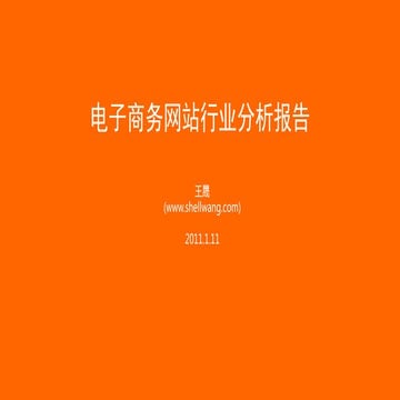 电子商务网站行业分析报告