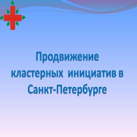 Продвижение кластерных инициатив в Санкт-Петербурге
