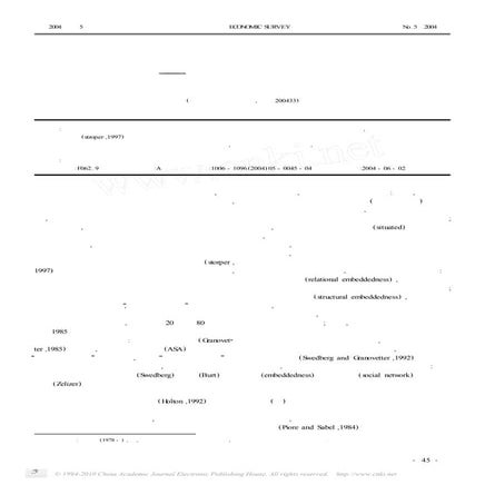 嵌入性 社会网络与产业集群 一个新经济社会学的视角