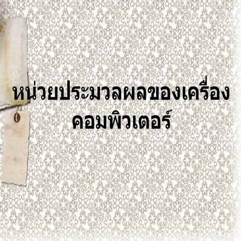 หน่วยประมวลผลของเครื่องคอมพิวเตอร์..แมว