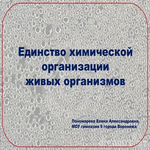 единство химической организации живых организмов