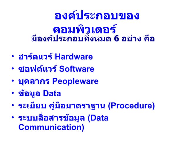 ส่วนประกอบของคอมพิวเตอร์
