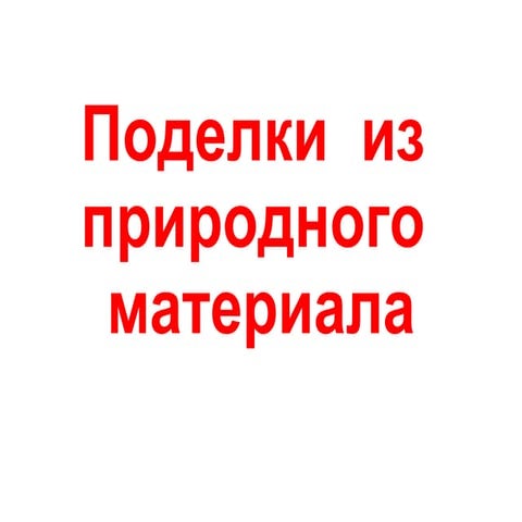 поделки  из  природного  материала