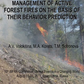 MANAGEMENT OF ACTIVE FOREST FIRES O...