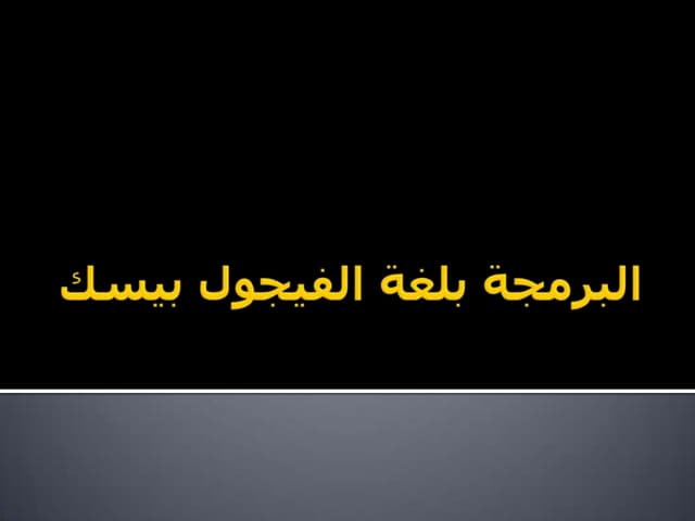 البرمجة بلغة الفيجول بيسك