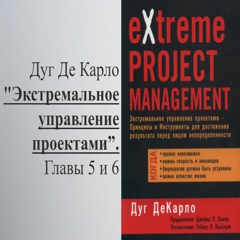 презентация по книге дуг де карло "экстримальное управление проектами"
