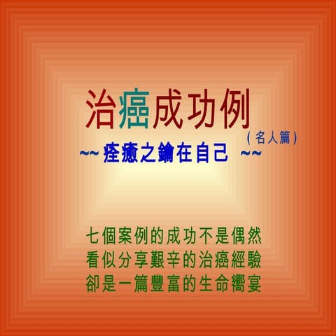 治癌成功例(名人篇) | PPT