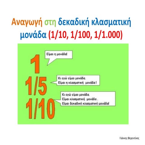 Αναγωγή στη δεκαδική κλασματική μονάδα