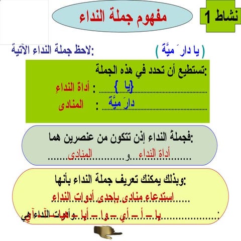 المنادى  للصف العاشر