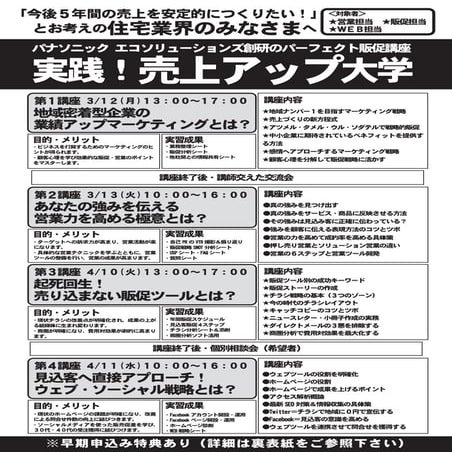 パーフェクト販促講座（売上アップ大学）