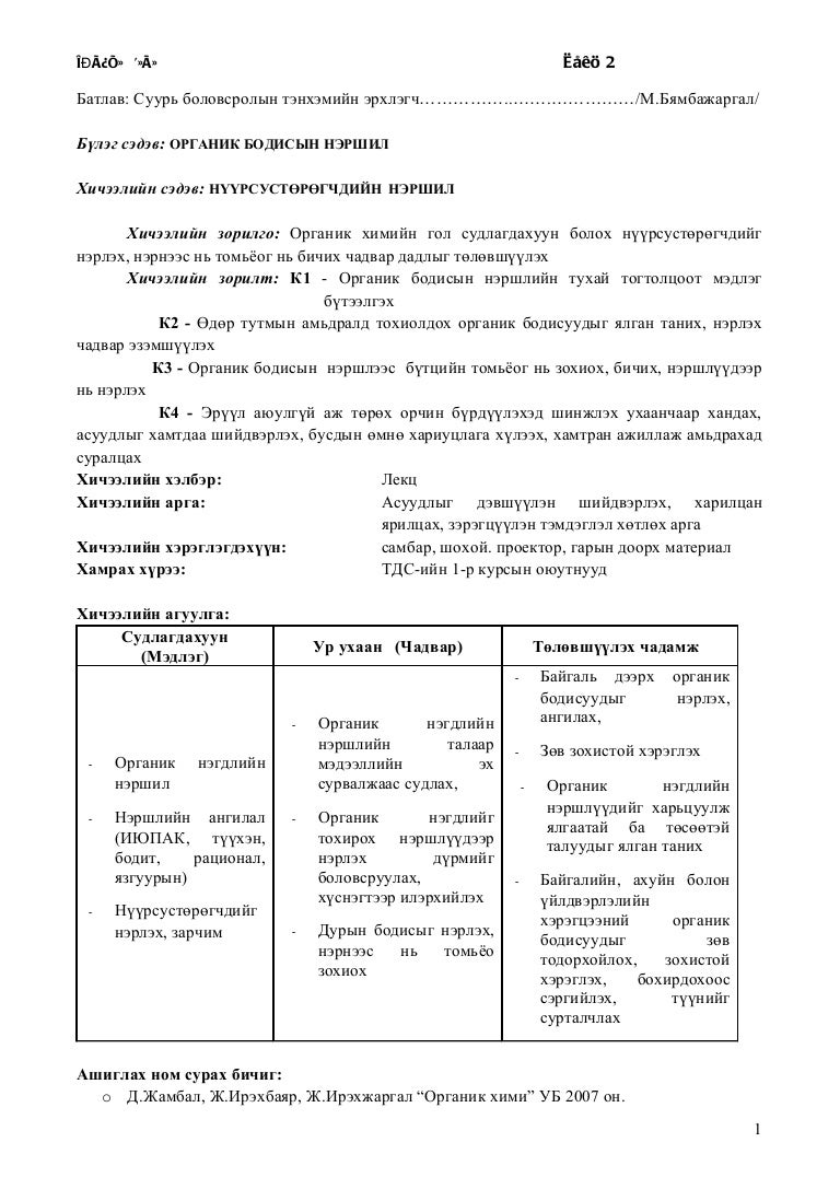 органик нэршил