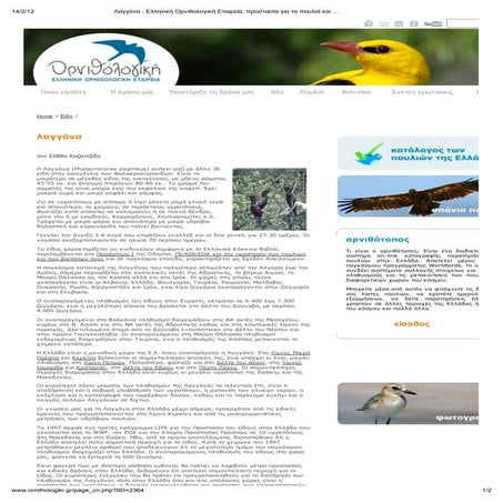 λαγγόνα   ελληνική ορνιθολογική εταιρεία, προστασία για τα πουλιά και το περι...