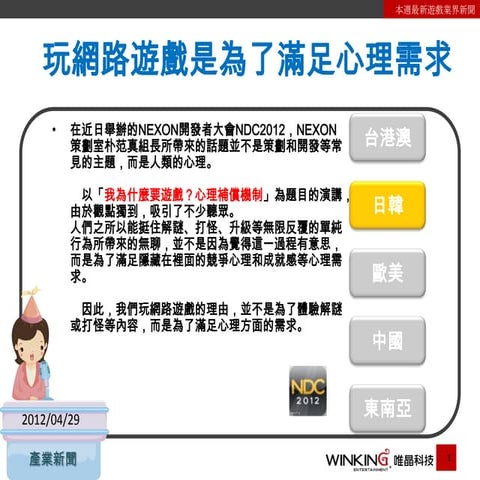 本週遊戲重點新聞 | PPTX
