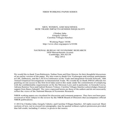 исследование как торговля влияет на половое неравенство