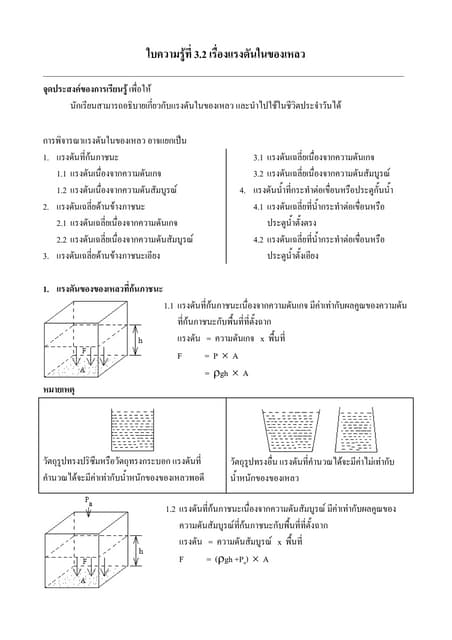 แรงดันในของเหลว