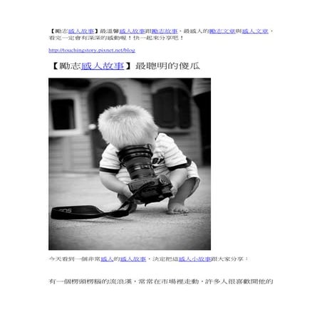 【勵志感人故事】最聰明的傻瓜