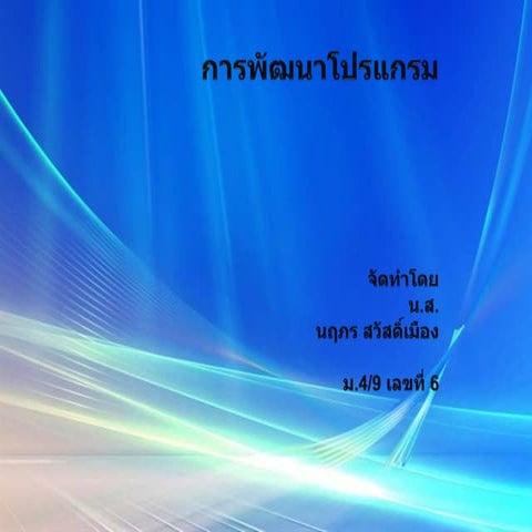 การพัฒนาโปรแกรม