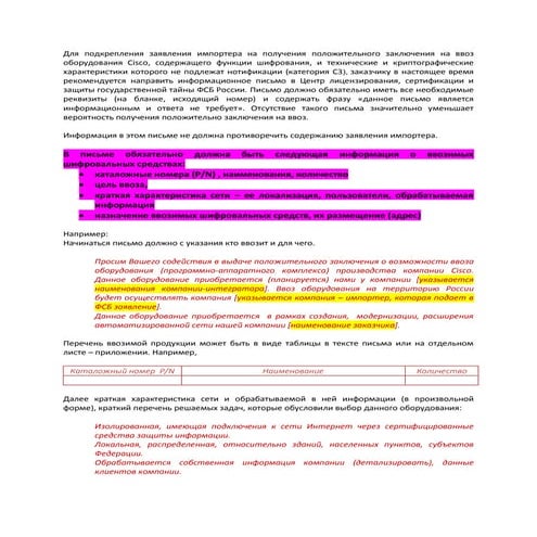 Информационное Письмо В ЦЛСЗ ФСБ | PDF