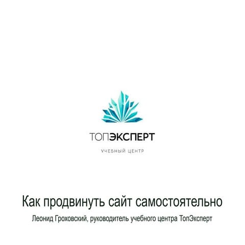 Как продвинуть сайт самостоятельно - Леонид Гроховский