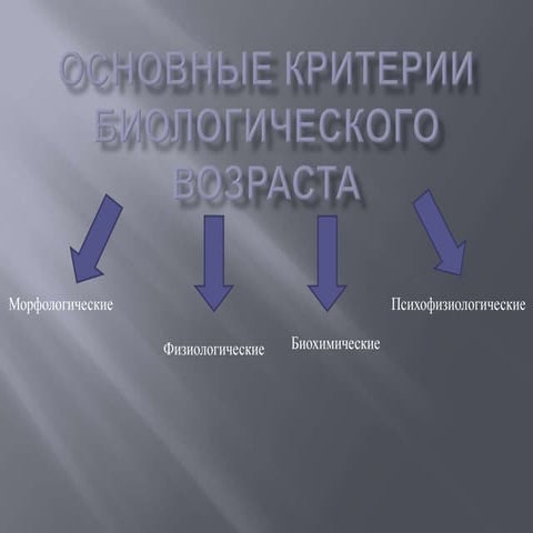 Основные критерии биологического возраста | PPT