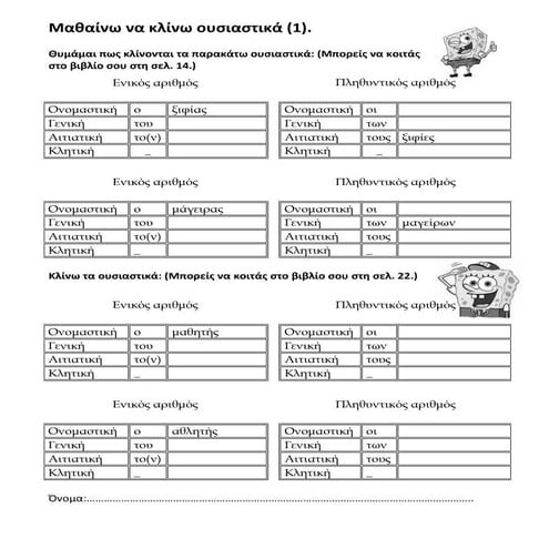 ουσιαστικά σε ης