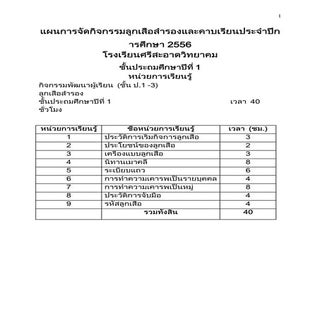 กำหนดการสอน  ลูกเสือ  สำรอง  แลสามั...