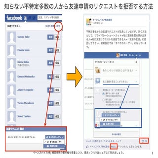 知らない不特定多数の人から友達申請のリクエストを拒否する方法