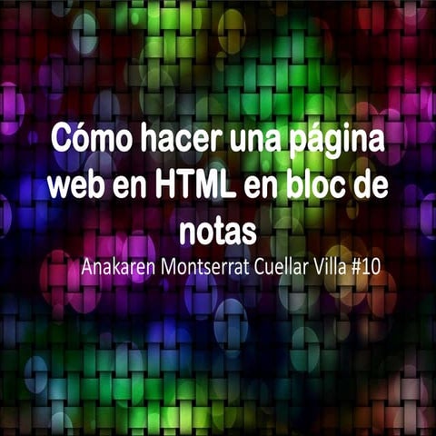 Como hacer una pagina en HTML