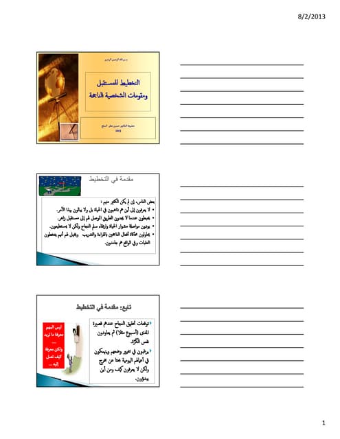 التخطيط للمستقبل ومقومات الشخصية الناجحة