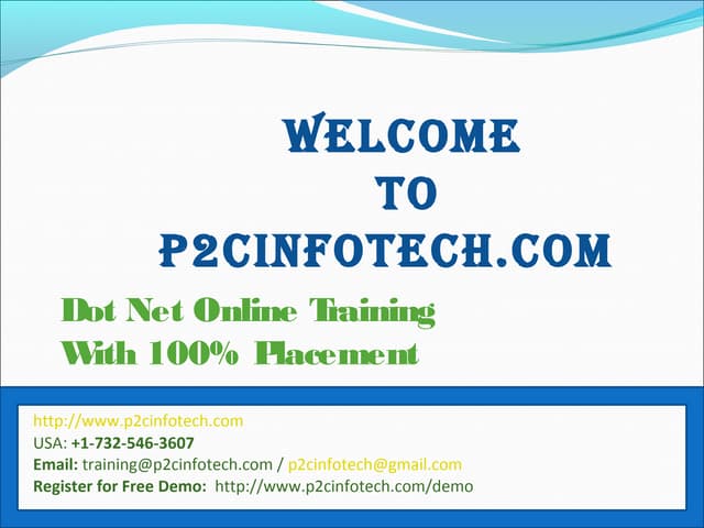 Dot net Online Training | .Net Training and Placement online