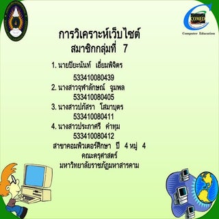 การวิเคราะห์เว็บไซต์