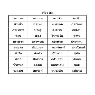 แบบฝึกอ่านสระ