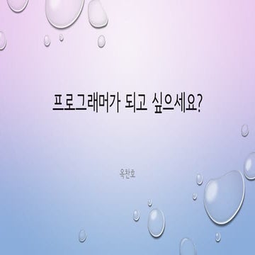 프로그래머가 되고 싶으세요