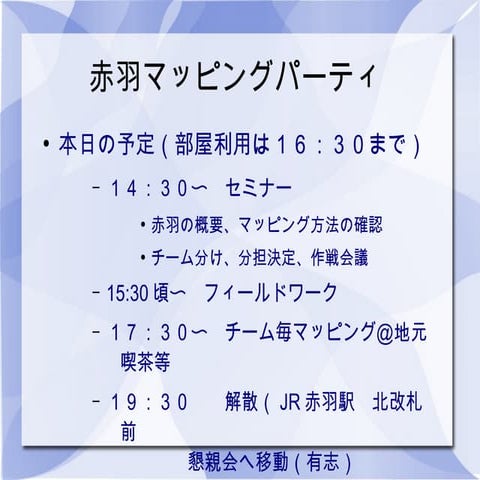 赤羽マッピングパーティ