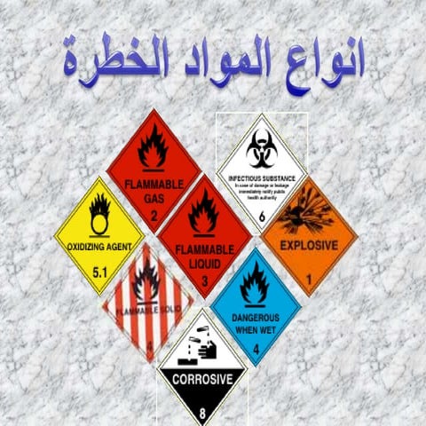 انواع و علامات المواد الخطرة
