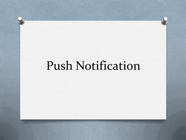 푸시개발 정리 - Push Notification Summary