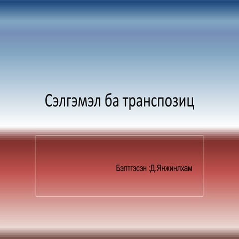 сэлгэмэл ба транспозиц | PPTX