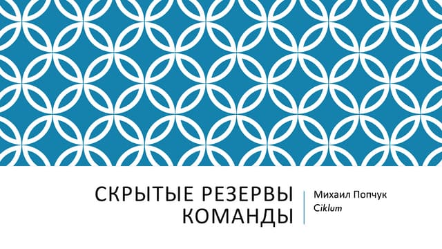 Михаил Попчук "Cкрытые резервы команд или 1+1=3"