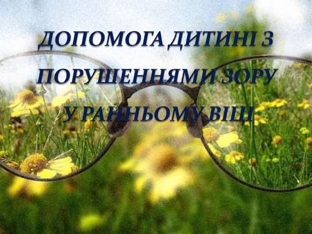 ДОПОМОГА ДИТИНІ З ПОРУШЕННЯМИ ЗОРУ