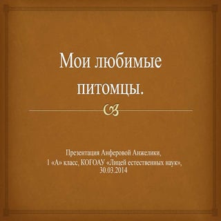 мой любимый питомец анферова лика