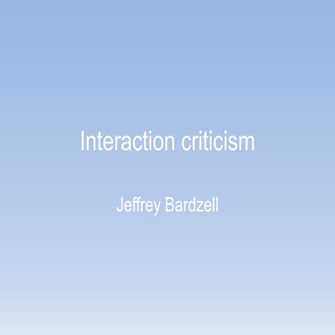 Interaction ctiriticism