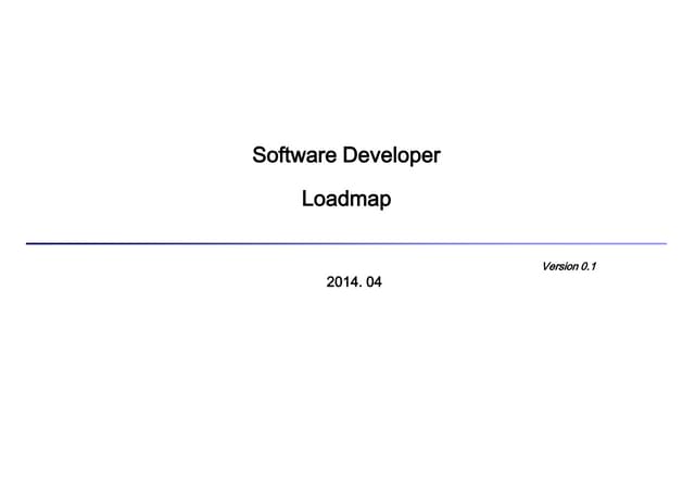 소프트웨어 개발자 로드맵