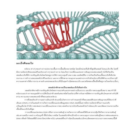มะเร็งคืออะไร  www.ครูภูมิคุ้มกัน.com