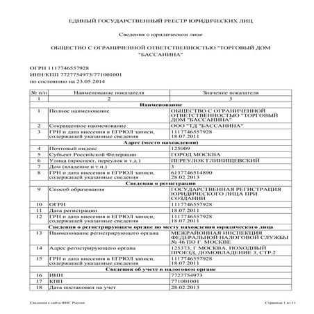 ООО ТД Бассанина